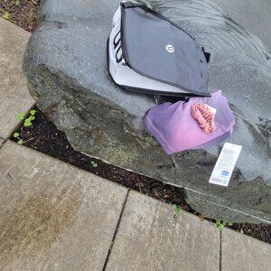 Lulu Align, Tye-Dyed HR Shorts (and wrist scrunchie)